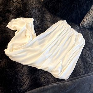 Sheer lined ivory cream maxi skirt small